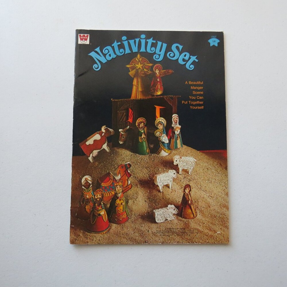 Nativity Set Christmas Scene to Press Out & Assemble Whitman Vintage 1970 Book